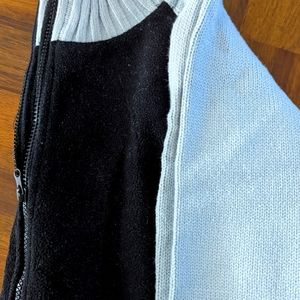 Men's cardigan black and gray size 2XL pocket zip up cardigan